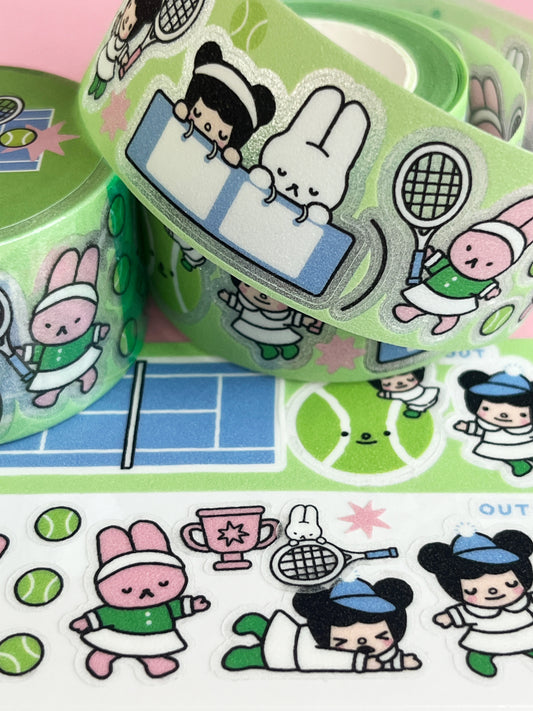 Tennis Time Glitter Sticker Roll