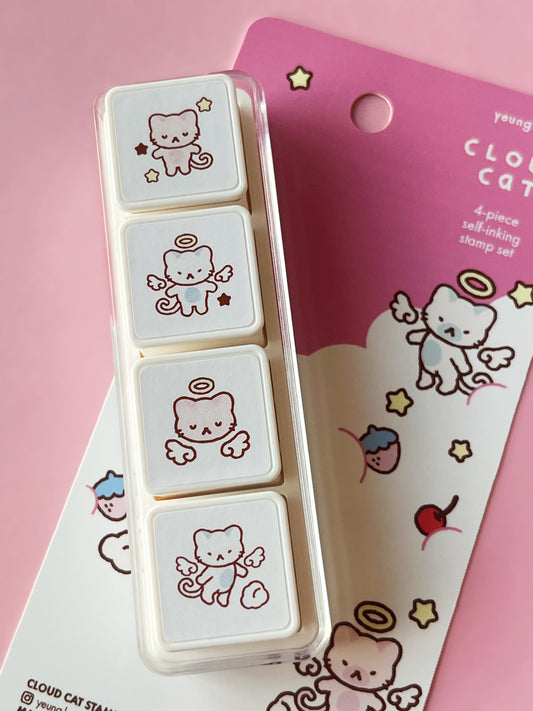 Cloud Cat 4-Button Stamp