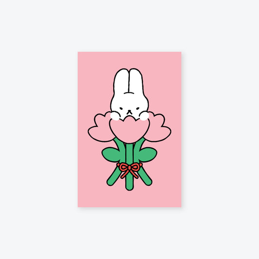 flower bunni postcard