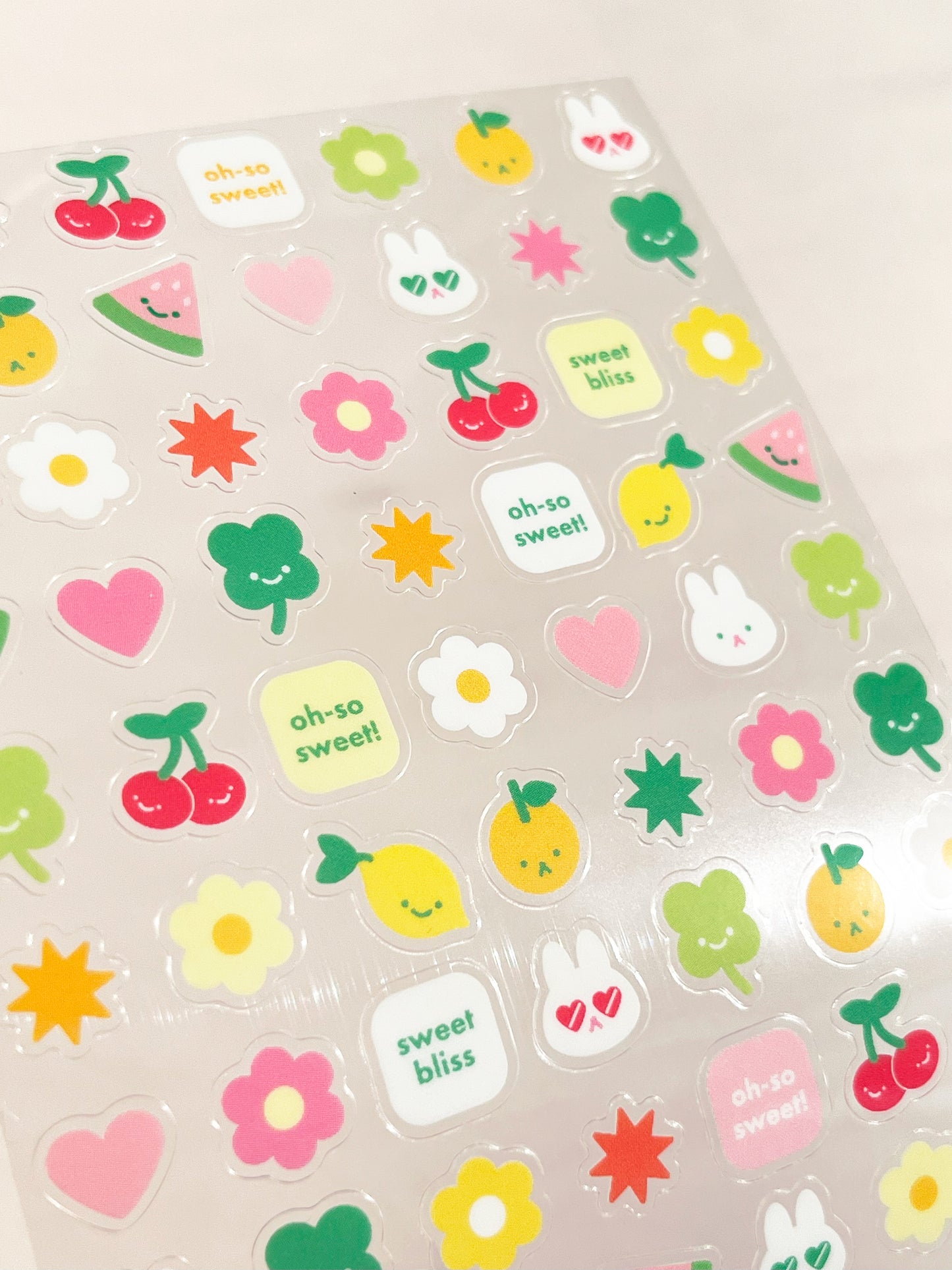 sweet bliss clear sticker sheet
