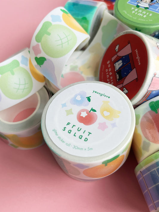 Fruit Salad Glitter Sticker Roll