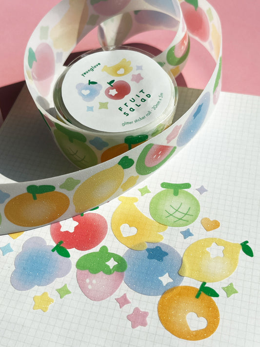 Fruit Salad Glitter Sticker Roll