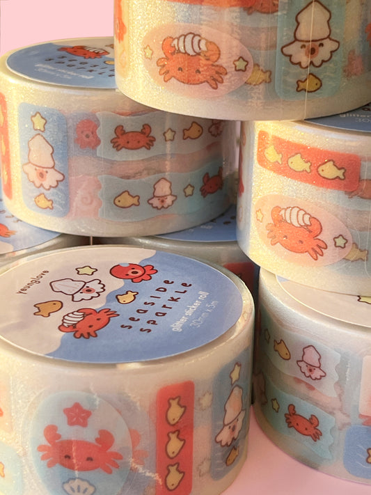 Seaside Sparkle Glitter Sticker Roll