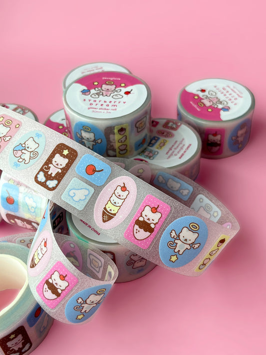 Starberry Dreams Glitter Sticker Roll