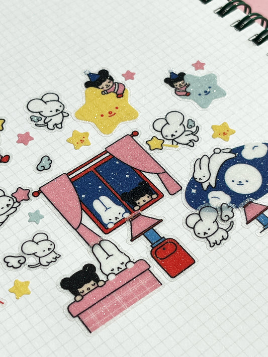 Goodnight Ninjee Glitter Sticker Roll