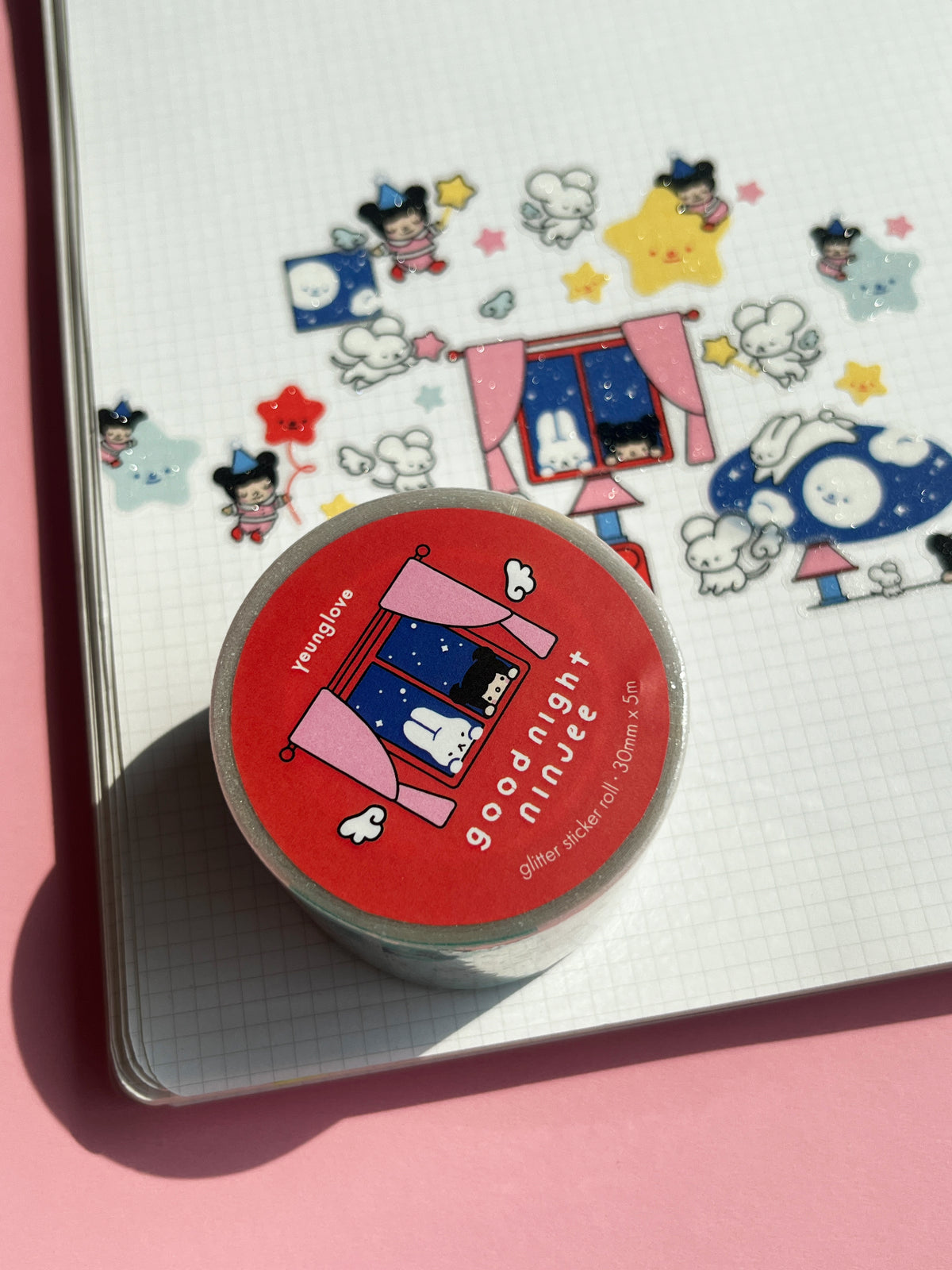 Goodnight Ninjee Glitter Sticker Roll