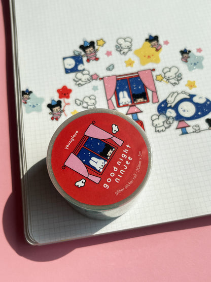 Goodnight Ninjee Glitter Sticker Roll