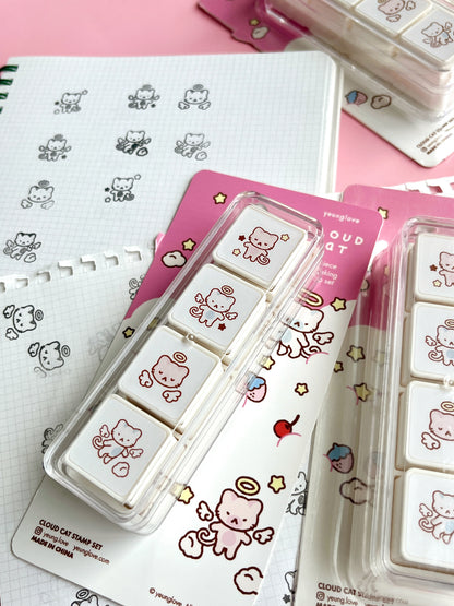 Cloud Cat 4-Button Stamp