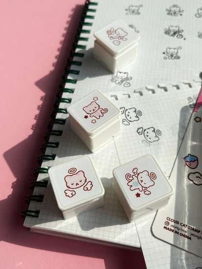 Cloud Cat 4-Button Stamp