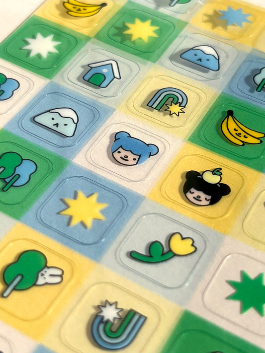 little friends wonderland checker sticker sheet