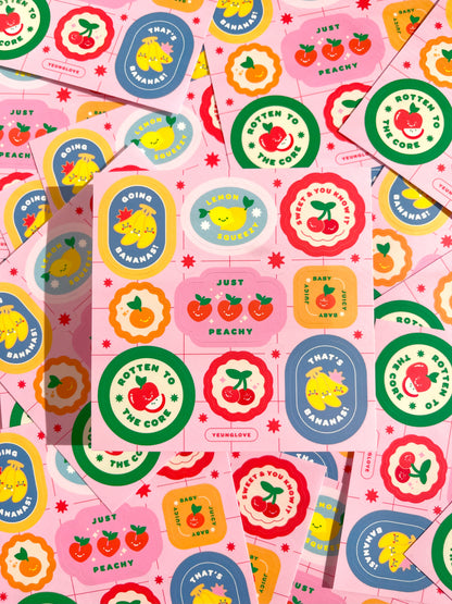 fruit sticker sheet