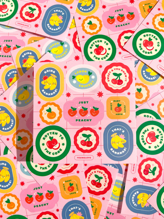 fruit sticker sheet