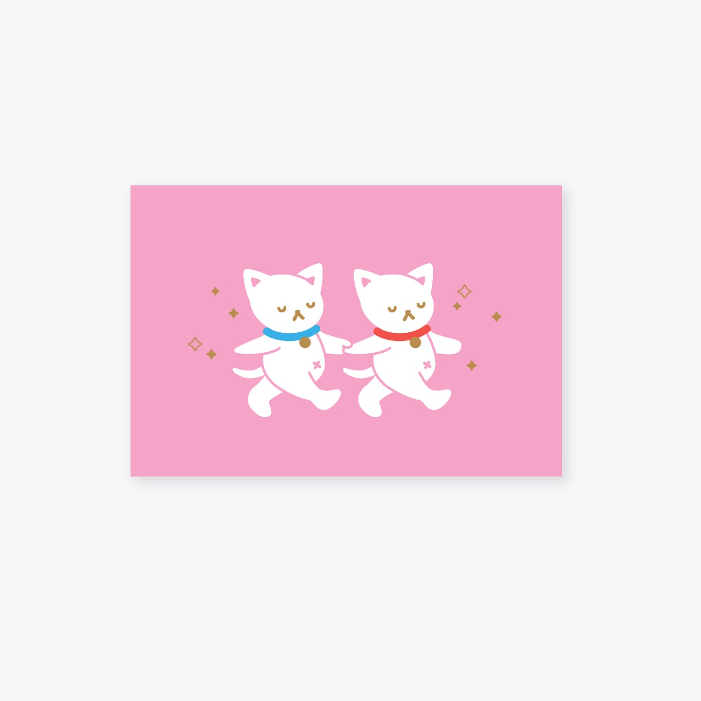 cat-cat foil postcard