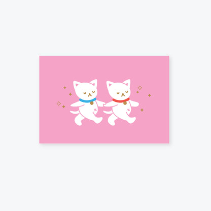 cat-cat foil postcard