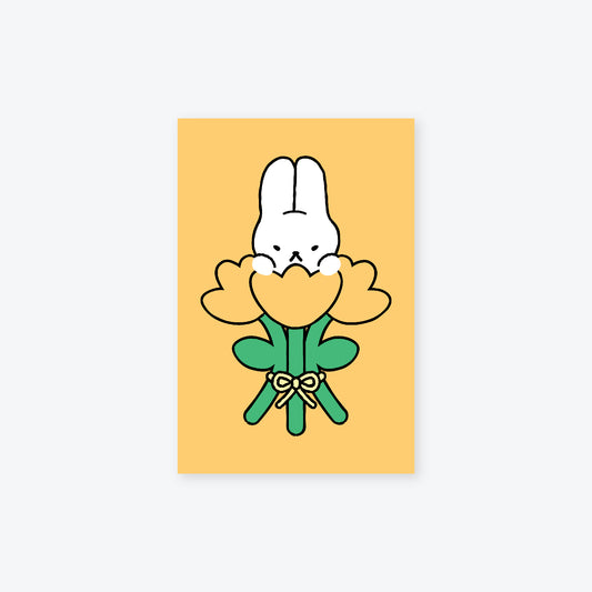 flower bunni postcard