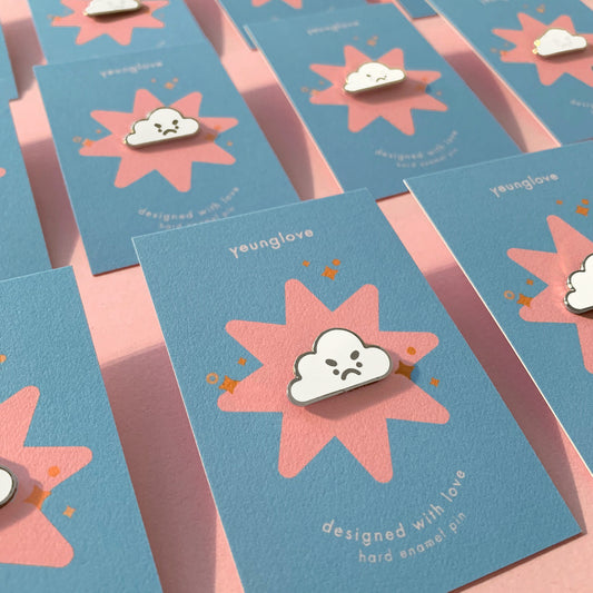 moody cloud enamel pin