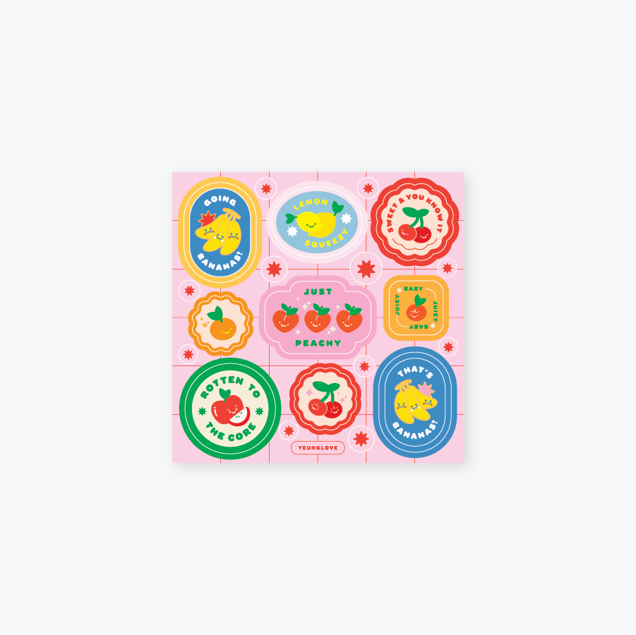 fruit sticker sheet