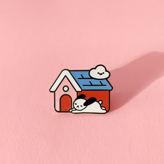 puppy house enamel pin