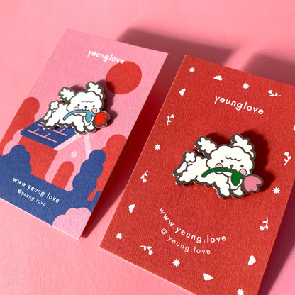 puppy enamel pin