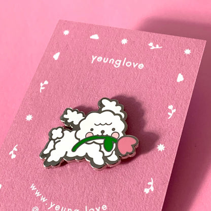 puppy enamel pin