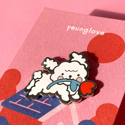 puppy enamel pin