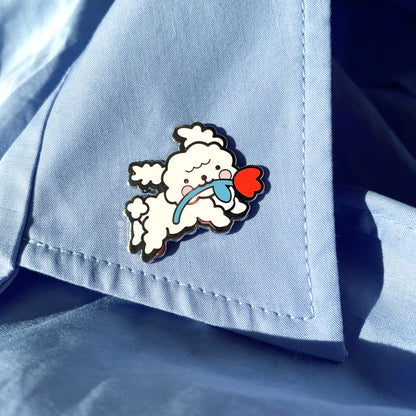 puppy enamel pin