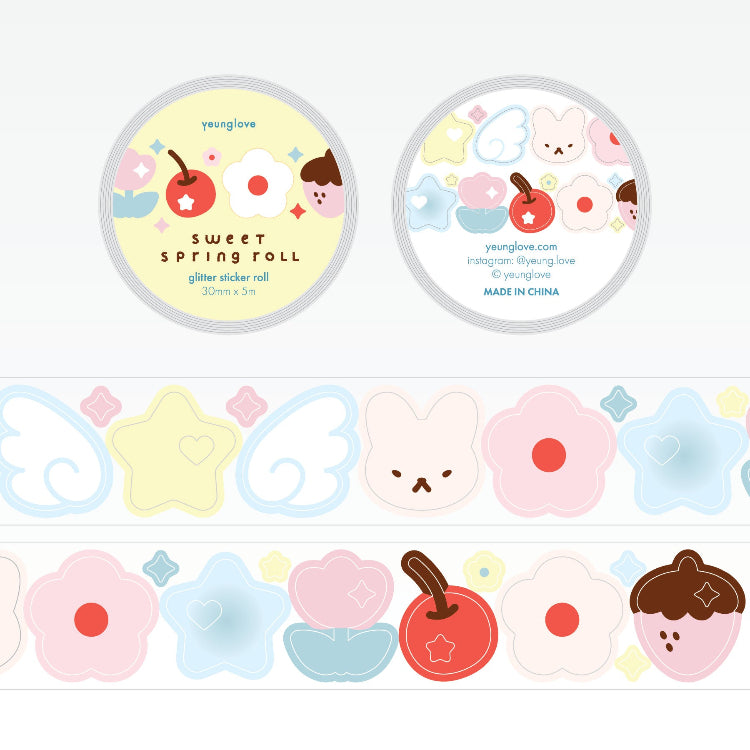 Sweet Spring Glitter Sticker Roll
