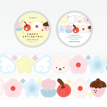 Sweet Spring Glitter Sticker Roll