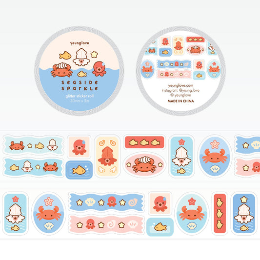 Seaside Sparkle Glitter Sticker Roll